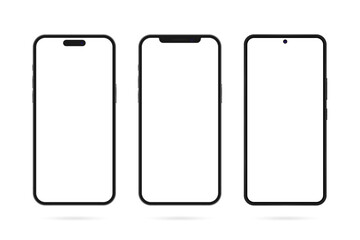Mockup set of modern realistic smartphones