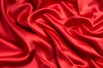 fashionable red silk fabric background in full frame