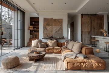 Collection of Large corner sofa with several chairs in the room designs inspiration ideas