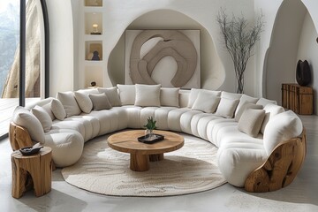 Collection of Large corner sofa with several chairs in the room designs inspiration ideas