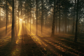 Fototapeta premium Generative ai on theme of beautiful tranquil landscape with magical bright rainbow at cloudy sky