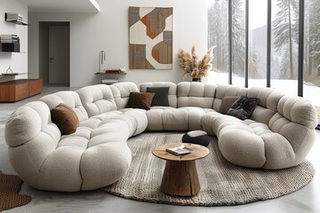 Collection of Large corner sofa with several chairs in the room designs inspiration ideas