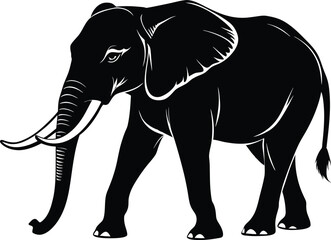 Elephant Silhouette Vector Artwork Design