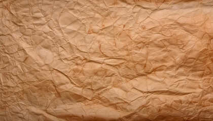 a sheet of aged parchment brown paper texture, wrinkled, creased, old, weathered, historical or antique backgrounds.