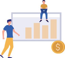 The boys are working on stock market.