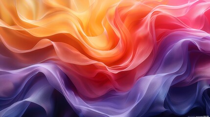 Obraz premium Vibrant 3D Rendering of Layered Fabric Swirls with Fluid Design and High Detail