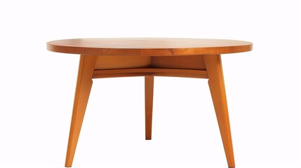 Modern round wooden table with minimalist design, suitable for contemporary interiors. Stylish furniture piece made of quality wood.