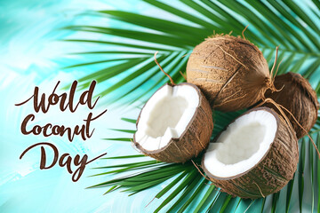 Celebrate World Coconut Day with Fresh Coconuts and Tropical Vibes.