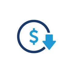 Cost reduction icon, Cost reduction sign vector