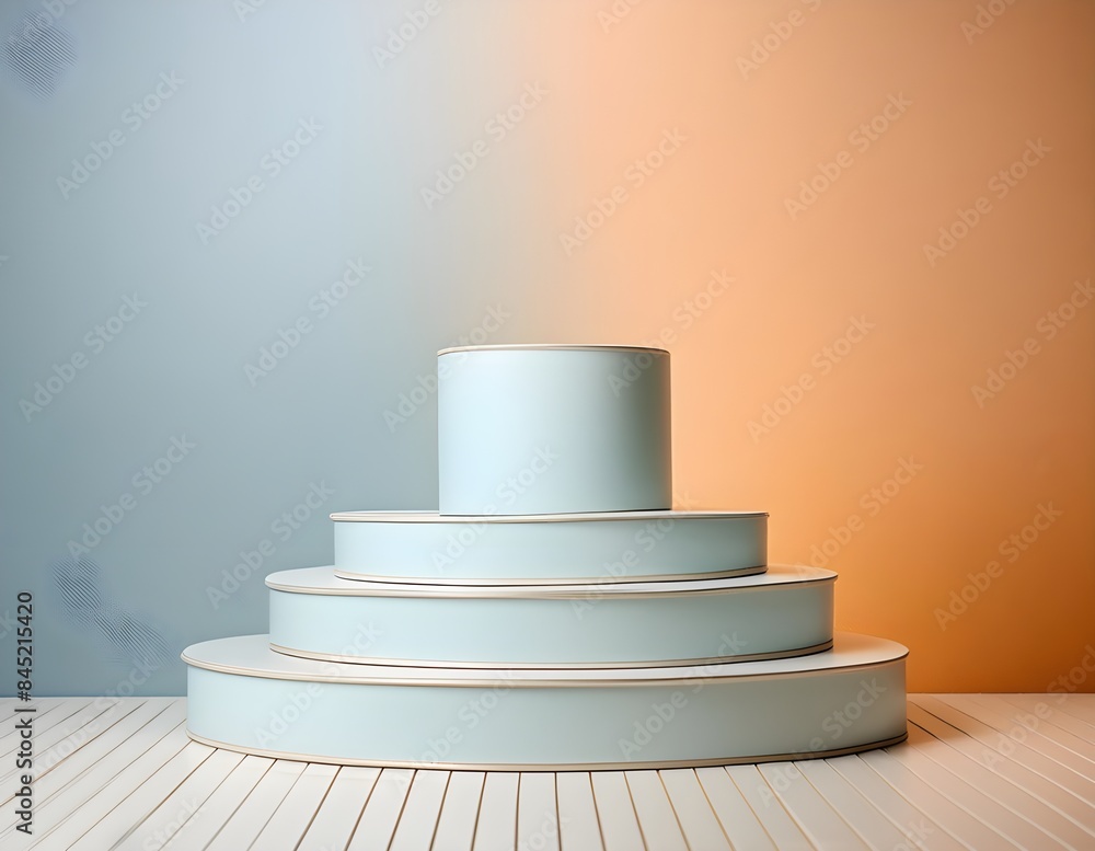 Poster 3d background product display podium scene. blue 3d podium. 3d rendering, perfect platform for showi