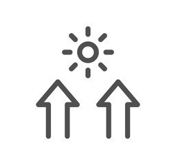 Sun protection related icon outline and linear vector.