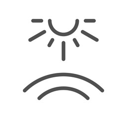 Sun protection related icon outline and linear vector.