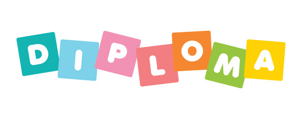 Vector colorful row of alphabet blocks spelling the word 