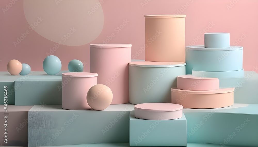 Poster 3d background product display podium scene. blue 3d podium. 3d rendering, perfect platform for showi