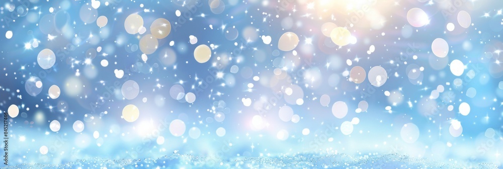 Poster abstract blurred background with bokeh lights and glitter