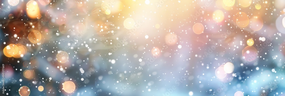 Poster abstract blurred background with bokeh lights and glitter