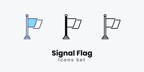 Signal Flag icons vector set stock illustration.