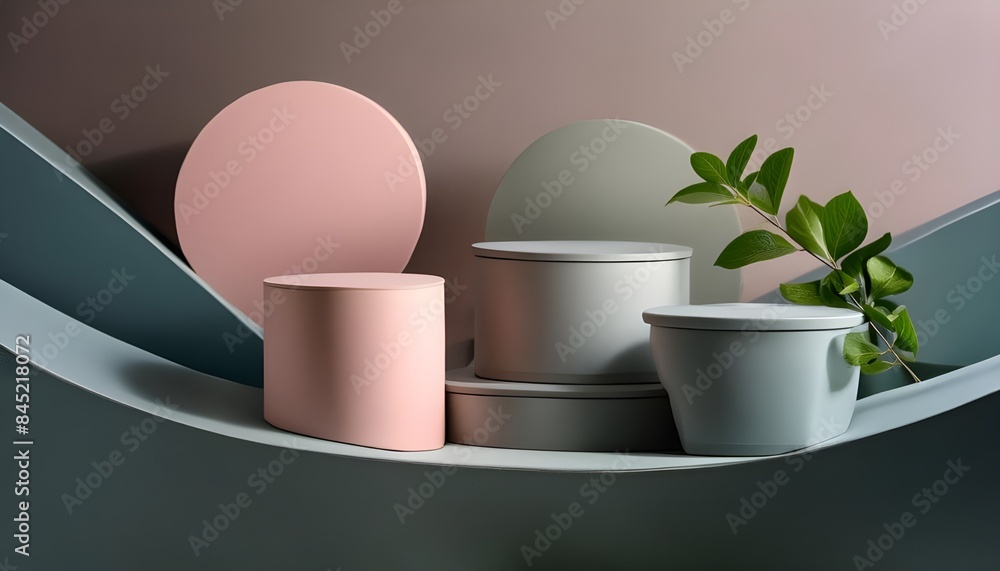 Poster 3d background product display podium scene. blue 3d podium. 3d rendering, perfect platform for showi