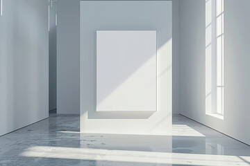 Bright Minimalist Interior with White Door and Pink Accent Wall, Modern Architectural Design for Clean and Contemporary Spaces