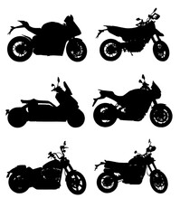 Obraz premium Motorcycles black isolated white