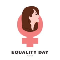 Women's Equality Day. Poster with different women. Female holiday