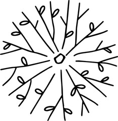 Obraz premium hand drawn top view of tree illustration.