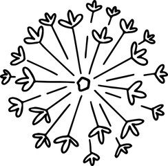 hand drawn top view of tree illustration.