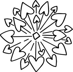 hand drawn top view of tree illustration.