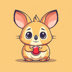Fototapeta premium cute_Bilby_hiding_with_ring_cartoon_vector_icon
