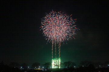 秋の土浦の花火