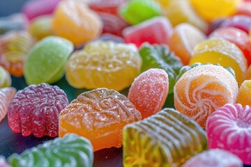 Halloween Sweets. Colorful Array of Candy, Jelly, and Confectionery Treats