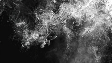 Abstract smoke formation on a dark background in black and white