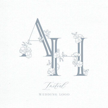 AH Initial Monogram Wedding