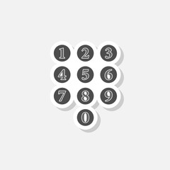 Numbers font icon sticker isolated on gray background