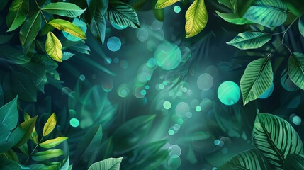 Fototapeta premium Abstract green bokeh defocus glitter blur background with soft light effects for vibrant and elegant design projects