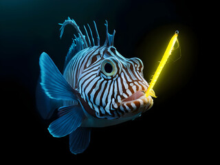 fish isolated on black