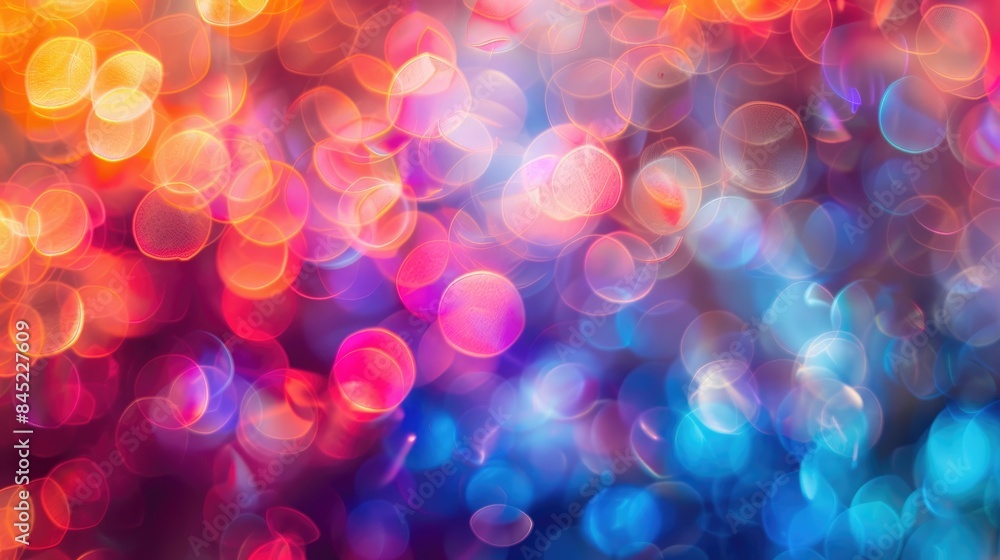 Poster colorful circular bokeh abstraction a vibrant background