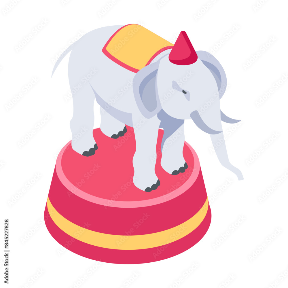 Canvas Prints get this isometric icon of a circus elephant