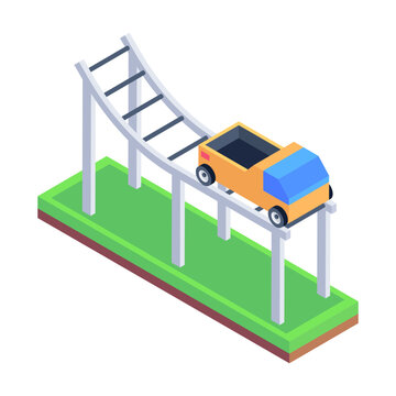 Scalable isometric icon of a rollercoaster 

