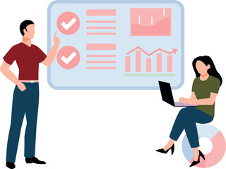 Boy and girl working on graphics.