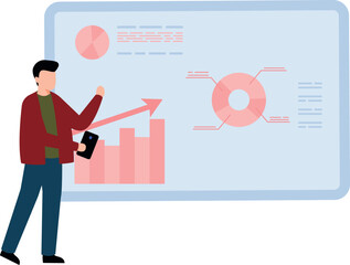 The boy is working on graphics.