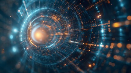 Obraz premium 4. Envision a captivating modern digital abstract 3D background, showcasing a fusion of technological elements and abstract shapes, symbolizing the transformative power of digital storages and