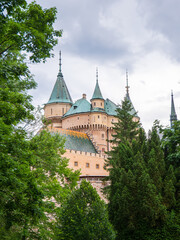 Fototapeta premium Bojnice Castle is a romantic castle with partially preserved Gothic and Renaissance foundations of the castle. It is probably the most beautiful castle in Slovakia.