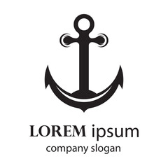 anchor logo design in sea waves