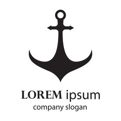 anchor logo design in sea waves