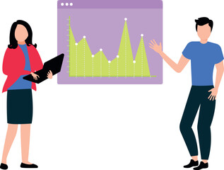 Boy and girl working on analytical graph.