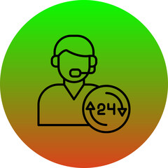 24 hours support Icon