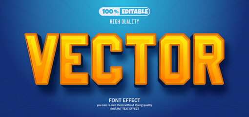 Vector text effect editable text style.