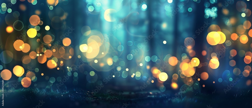 Poster abstract blurred bokeh forest background design element for natural and serene visuals in outdoor an