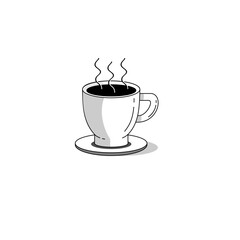 Coffee cup with white background used as an illustration and symbol. icons vector.